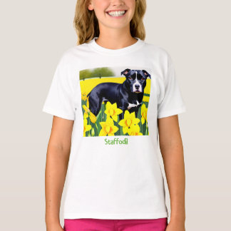 Staffodil - Staffy in the Daffodils T-Shirt