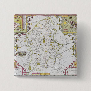 Stafford County and Town, engraved by Jodocus 15 Cm Square Badge