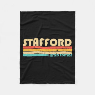 Stafford Surname Funny Retro Vintage 90s Birthday Fleece Blanket