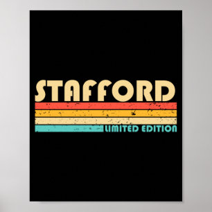 Stafford Surname Funny Retro Vintage 90s Birthday Poster