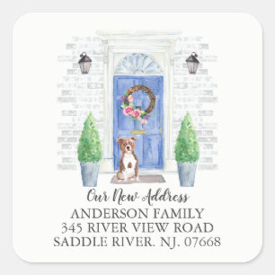 Staffordshire Bull Terrier Blue Door Address Label
