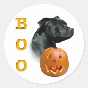 Staffordshire Bull Terrier Boo Classic Round Sticker
