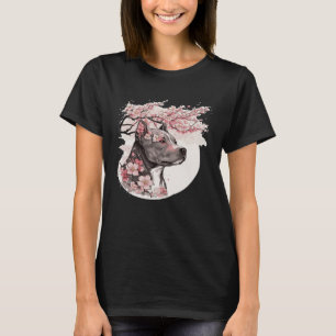 Staffordshire Bull Terrier Cherry Blossom Dog Bree T-Shirt
