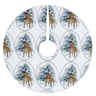 Staffordshire Bull Terrier Christmas Brushed Polyester Tree Skirt
