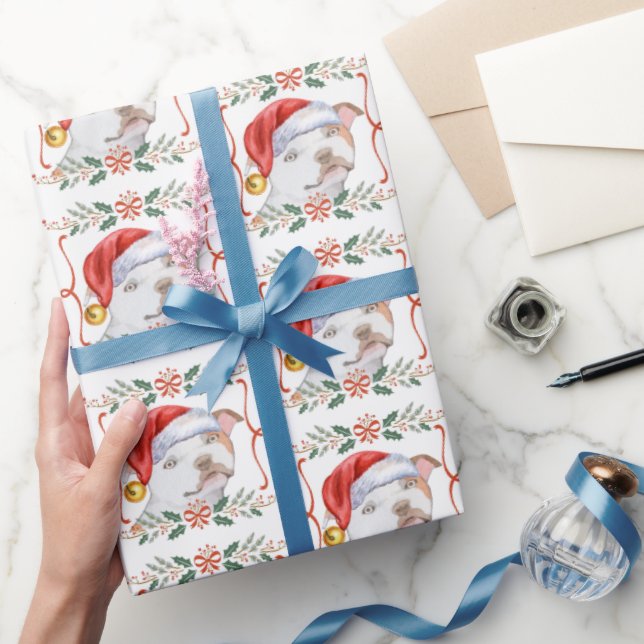 Staffordshire Bull Terrier Christmas Dog Wrapping Paper (Gifting)
