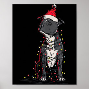 Staffordshire Bull Terrier Christmas Graphics Dog  Poster