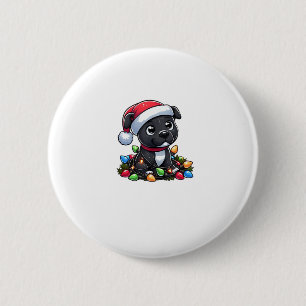 Staffordshire Bull Terrier Christmas Lights Dog Fu 6 Cm Round Badge