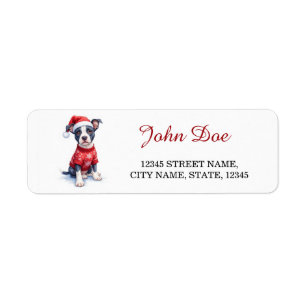 Staffordshire Bull Terrier Christmas Sweater Return Address Label