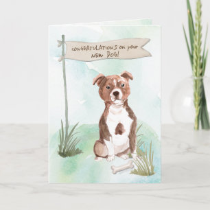 Staffordshire Bull Terrier Congrats on New Dog Card