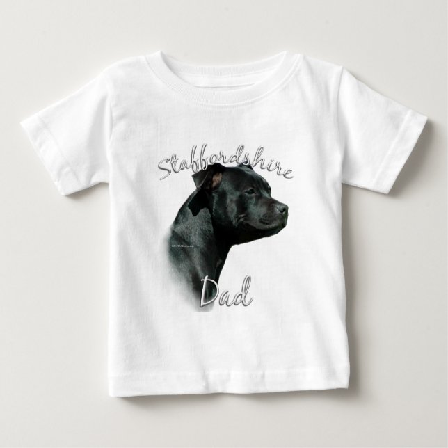 Staffordshire Bull Terrier Dad 2 Baby T-Shirt (Front)