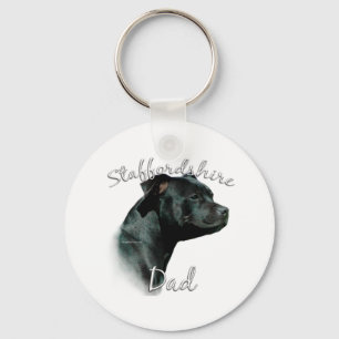 Staffordshire Bull Terrier Dad 2 Key Ring