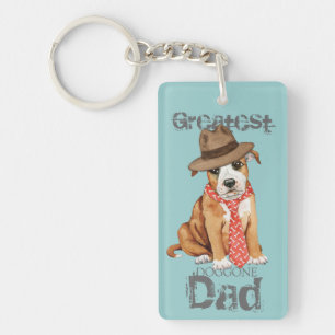 Staffordshire Bull Terrier Dad Key Ring