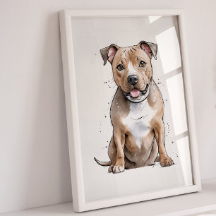Staffordshire Bull Terrier   Dog Art Print