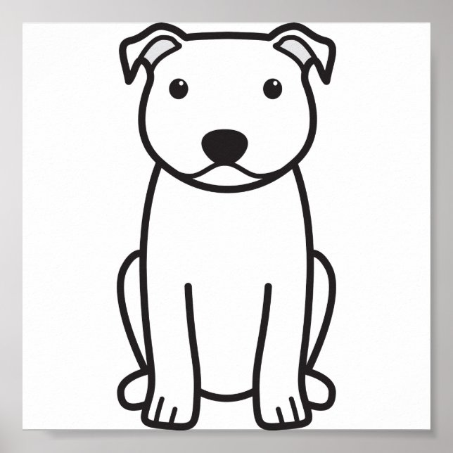 Staffordshire Bull Terrier Dog Cartoon Poster (Front)