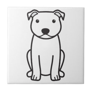 Staffordshire Bull Terrier Dog Cartoon Tile