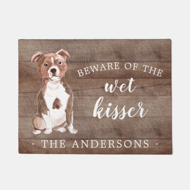 Staffordshire Bull Terrier Dog Door Mat (Front)