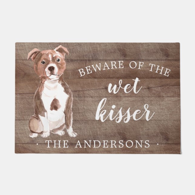 Staffordshire Bull Terrier Dog Door Mat (Front)