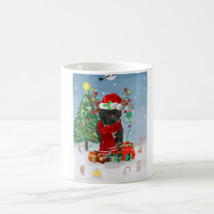 Staffordshire Bull Terrier Dog in Snow Christmas  Coffee Mug
