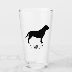 Staffordshire Bull Terrier Dog Silhouette Staffy Glass