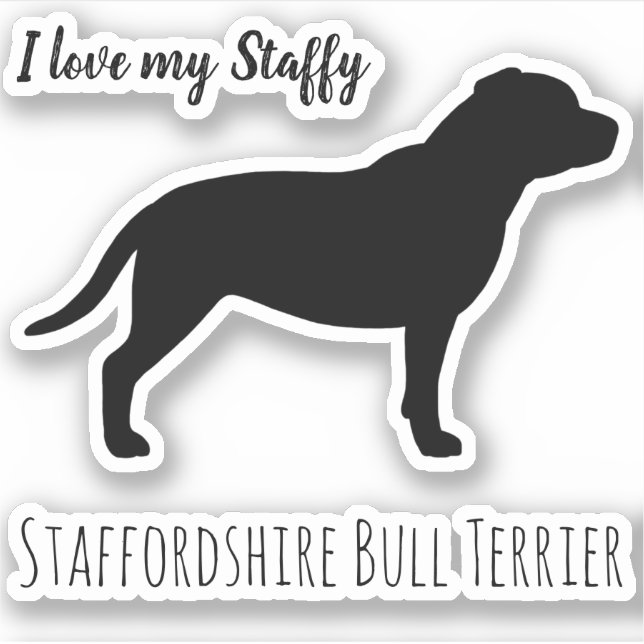Staffordshire Bull Terrier Dog Silhouette Sticker (Front)