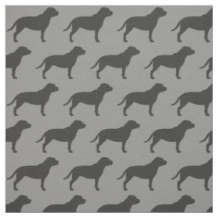 Staffordshire Bull Terrier Dog Silhouettes Pattern Fabric