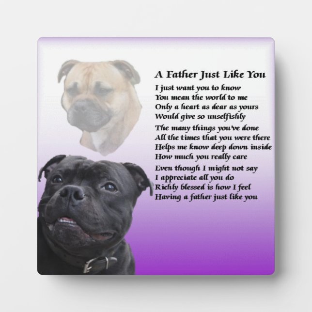 Staffordshire Bull Terrier Father Poem Plaque (Front)