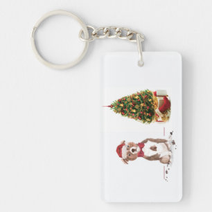 Staffordshire Bull Terrier Funny Christmas Dog Key Ring