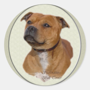 Staffordshire Bull Terrier Gifts Classic Round Sticker