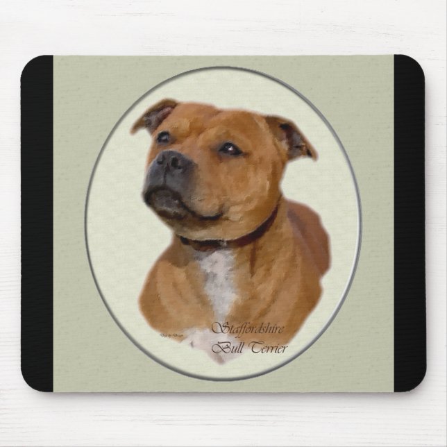 Staffordshire Bull Terrier Gifts Mouse Pad (Front)