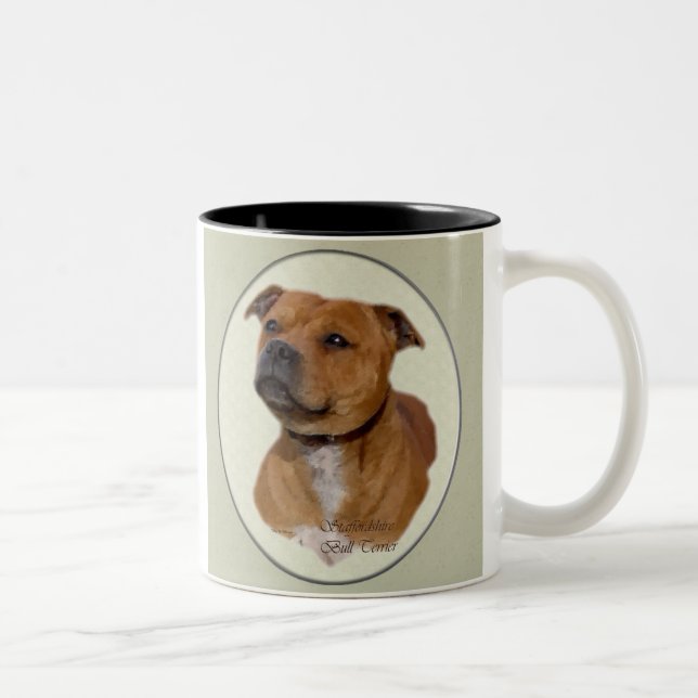 Staffordshire Bull Terrier Gifts Two-Tone Coffee Mug (Right)