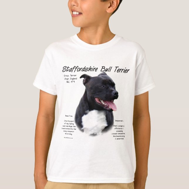 Staffordshire Bull Terrier History Design T-Shirt (Front)