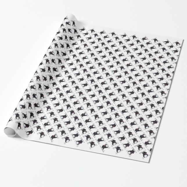 Staffordshire Bull Terrier History Design Wrapping Paper (Unrolled)