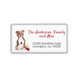 Staffordshire Bull Terrier Home Return Address     Label