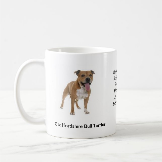 Staffordshire Bull Terrier images on Mug (Left)