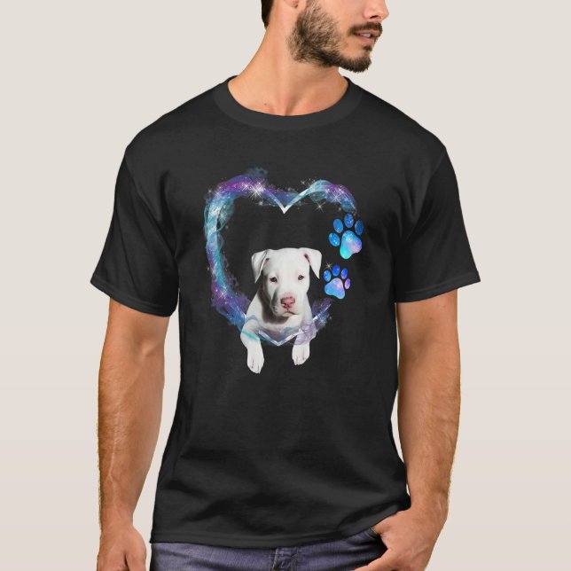 Staffordshire Bull Terrier in Heart T-Shirt (Front)