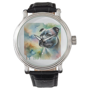 Staffordshire Bull Terrier in Light 100924AREF144 Watch