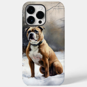 Staffordshire Bull Terrier Let It Snow Christmas Case-Mate iPhone 14 Pro Max Case