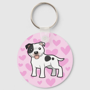 Staffordshire Bull Terrier Love Key Ring
