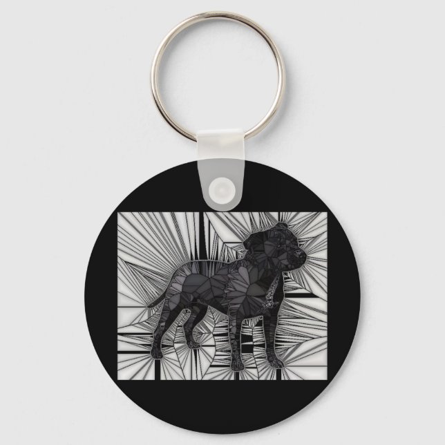 Staffordshire Bull Terrier Mosaic Key Ring (Front)