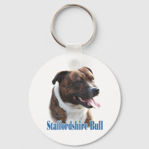 Staffordshire Bull Terrier Name Key Ring