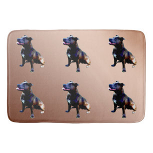 Staffordshire Bull Terrier Oil Paint, Bathmat