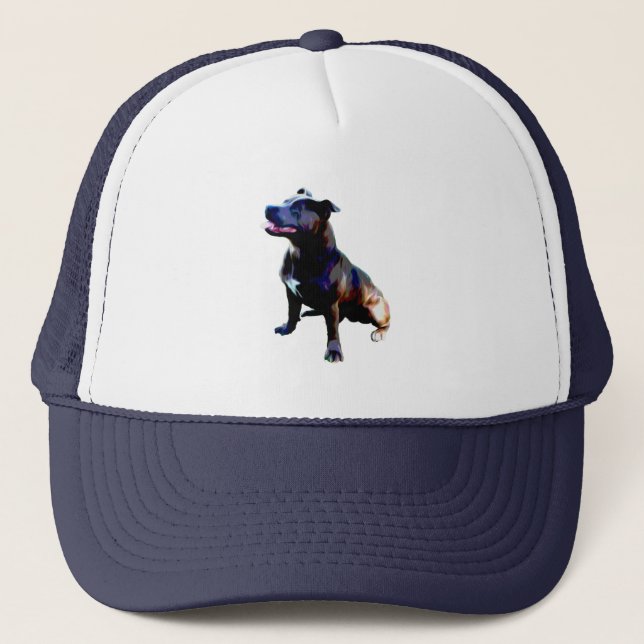Staffordshire Bull Terrier Painted,  Trucker Hat (Front)