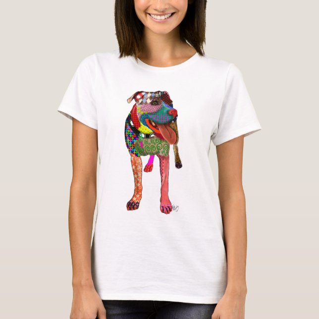 Staffordshire Bull Terrier - Patchwork T-Shirt (Front)