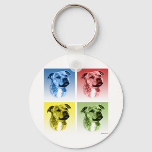 Staffordshire Bull Terrier Pop Art Key Ring