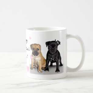 Staffordshire bull terrier puppies coffee mug