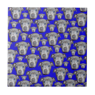 Staffordshire Bull Terrier Puppy Pattern, Ceramic Tile