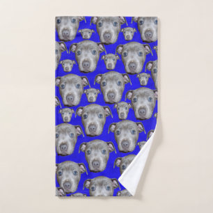 Staffordshire Bull Terrier Puppy Pattern, Hand Towel