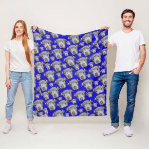 Staffordshire Bull Terrier Puppy Pattern, Medium Fleece Blanket
