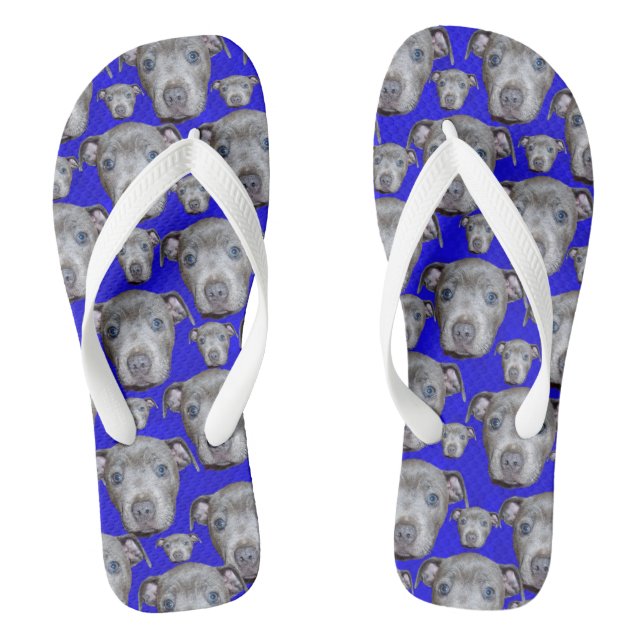 Staffordshire Bull Terrier Puppy Pattern, Thongs (Footbed)