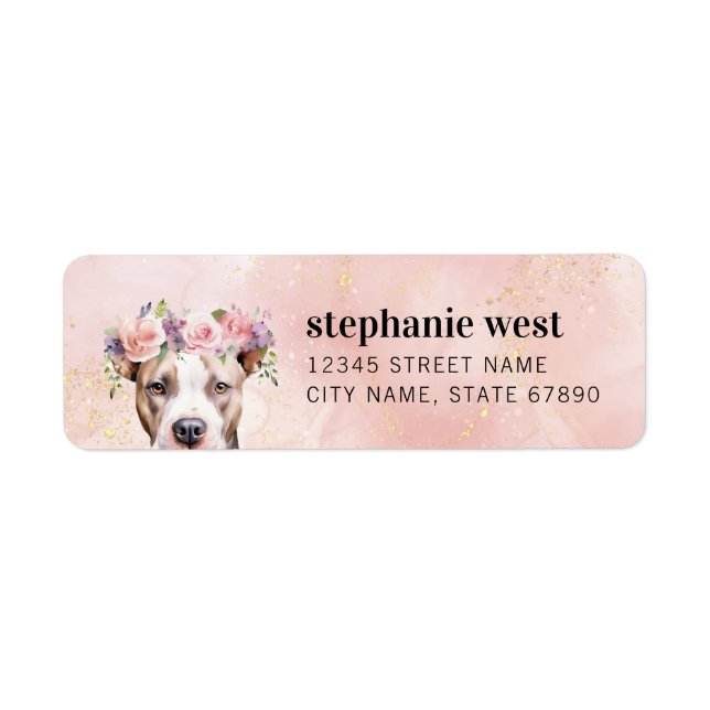 Staffordshire Bull Terrier Return Address Label (Front)